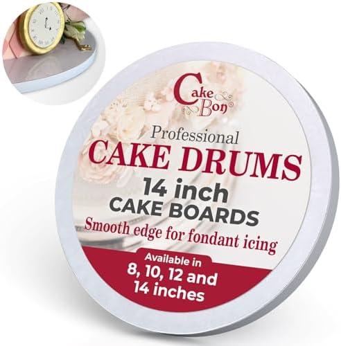Cakebon Cake Boards 14" White Round Cake Drums 1/2" Thick Smooth Edge 3Pack | Base para Pastel, Round Cake Board 14 Inch, Cake Rounds, 14 Inch Cake Drum, Baking Supplies, Cake Decorating, White Cake Base by Cakebon