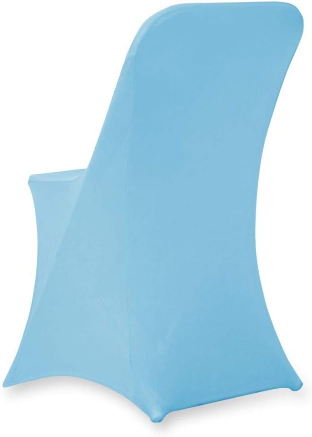 Linenlanding Set of 1/10/50Pcs Hotel Fitted Folding Dining Spandex Stretch Chair Covers - Wedding Reception Banquet Party Restaurant, 17 Colors! (1, Serenity Blue) - Image 3