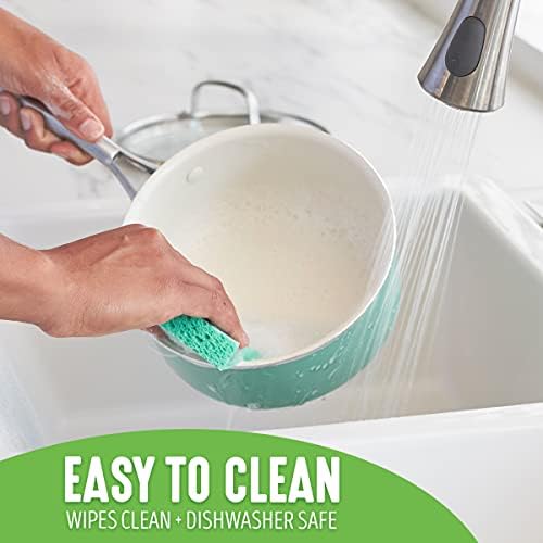 GreenLife Artisan Healthy Ceramic Nonstick, 1QT and 2QT Saucepan Pot Set with Lids, Stainless Steel Handle, PFAS-Free, Dishwasher Safe, Oven Safe, Turquoise - Image 4