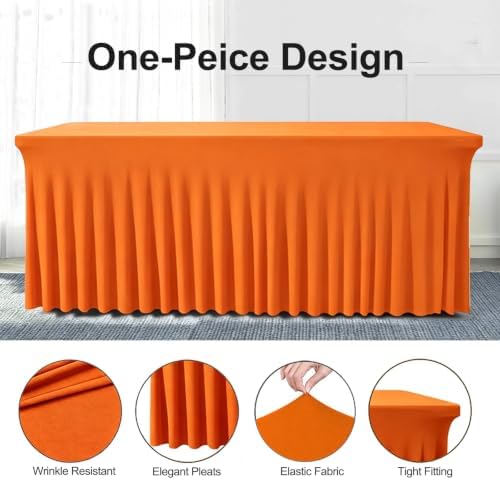BDDC One-Piece Spandex Table Cloth Skirt for 8FT Rectangle Tables - Image 2