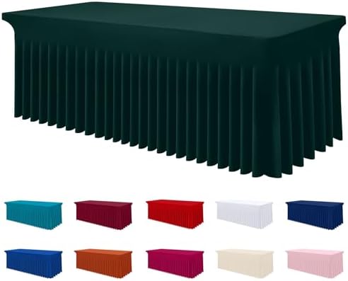 Smiry Spandex Elastic Fitted Table Cloth Skirt for 8FT Rectangle Table by Smiry
