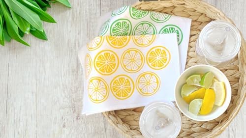 HANDECLOTH Artisan Reusable Paper Towels/Cotton/American Made/Soft/Durable/Machine Washable/Absorbent/Quality Edges/No Pilling/Gift for the Home (Lemons, 6 Pack) - Image 2