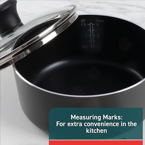T-fal Initiatives Nonstick Cookware Set 6 Piece Oven Safe 350F Cookware, Pots and Pans, Oven, Broil, Dishwasher Safe Gray - Image 5