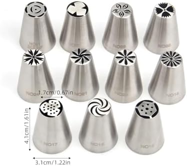 11 Pcs Small Stainless Steel Russian Flower Icing Tips Set - Image 5