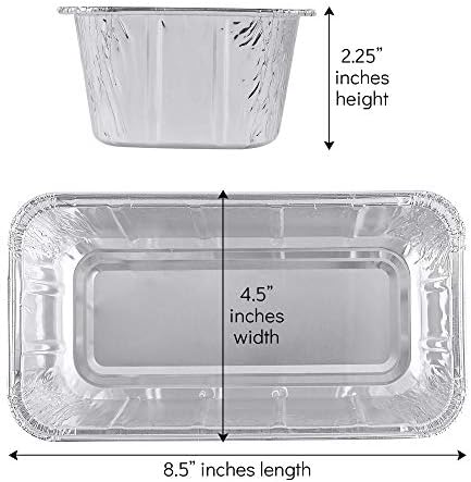 PLASTICPRO [2 Lb 50 Pack Disposable Loaf Pans Aluminum Tin Foil Meal Prep Bakeware - Cookware Perfect for Baking Cakes, Bread, Meatloaf, Lasagna 2 Pound 8.5'' X 4.5'' X 2.25'' - Image 2