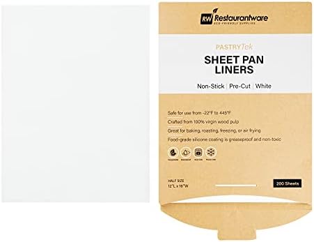 Restaurantware-Pastry Tek 12 x 16 Inch Parchment Paper Sheets, 1000 Greaseproof Baking Sheets For Oven - Pre-Cut, Double-Sided Silicone Coating, White Paper Nonstick Baking Sheet, Half-Size - Image 2