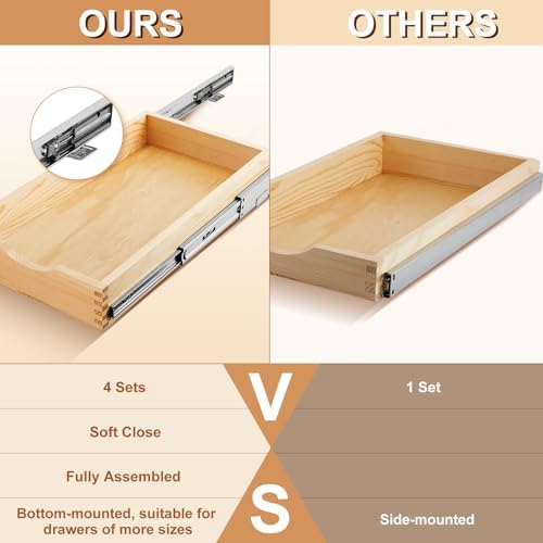 Sintuff 4 Pack Wooden Pull out Tray Cabinet Organizer, 12'' X 21'' - Image 5