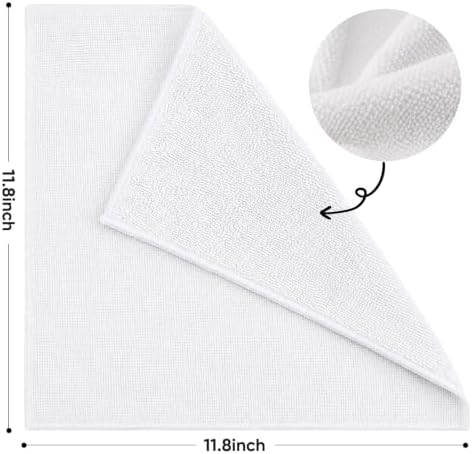 TEAWOO 10 PCS White Microfiber Cleaning Cloths, Assorted Cleaning Rags - Image 2