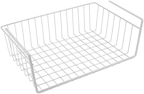 Modern Home Under Shelf Wire Storage Baskets – Hanging Organizer Rack for Cabinet, Pantry, or Closet – White Metal Basket for Kitchen, Towels, or Office – No Tools Required (15") - Image 2