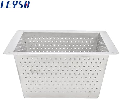 Leyso Stainless Steel Floor Sink Top Hang Basket Strainer Sink Drain Cover 10" x 10" x 4-3/4" for Kitchen, Restaurant, Bar, Buffet (4-3/4"H SS x 4) - Image 2