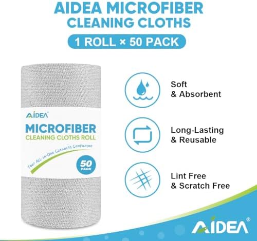 AIDEA Microfiber Cleaning Cloth Roll-600PK,Reusable Paper Towels 11.5×11.5" - Image 3