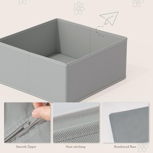 Criusia Drawer Organizers 18-Piece Set, Dresser Organizer for Baby Clothes, Foldable Closet Storage & Drawer Dividers for Underwear, Socks, Nursery (Gray) - Image 4