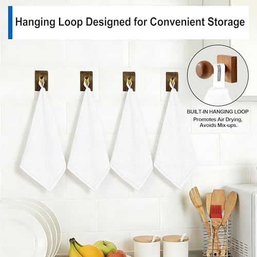 Microfiber Cleaning Cloth, 12 Pack White Cleaning Rags,12" X 11" Lint Free Dish Towels Wash Cloths, Reusable Microfiber Towels for Home and Kitchen Bathroom Apartment Cleaning Supplies - Image 3