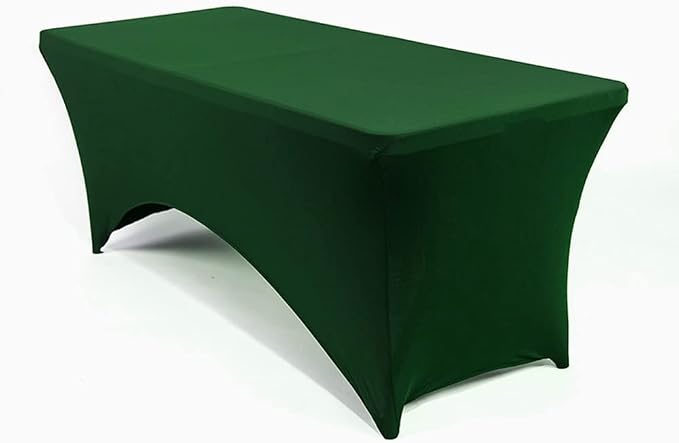 MDS® Pack of 12 Spandex Tablecloth 4FT Tight Fitted Stretch Table Cover – Washable Wrinkle-Free Reusable Elastic Patio Tablecloth for Wedding, Party, Banquet, Trade Show, Event Décor - Green by MDS