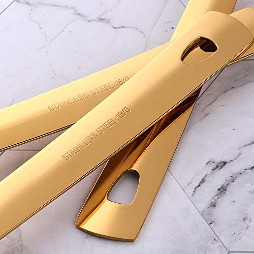 6 Pcs 12.3 in Gold Meat Forks for Kitchen, Stainless Steel Titanium Plated Dinner Fork, Ergonomic Integral Forming Mirror Polish-Dishwasher Safe - Image 5