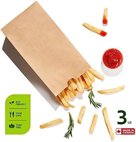 Culinware Brown Paper Bags Wax Lined 3 Lb – Grease Resistant Paper Bags for Sandwiches, Fries, Popcorn, Donuts and Creamy, Greasy Food – Ecofriendly Bulk Food Bags – 4.75x 3.88 x 8.81 In - 250 Count - Image 3