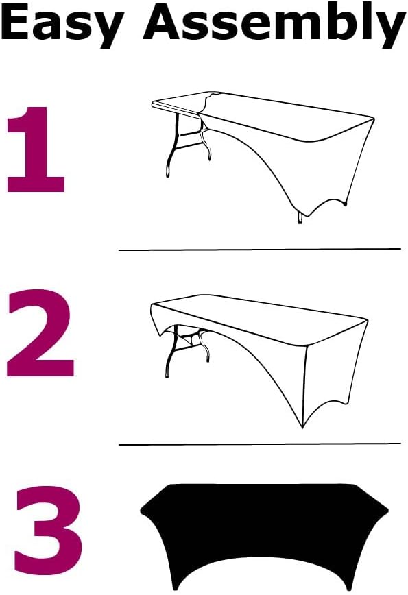 Banquet Tables Pro 6 ft Black Stretch Tight Fit Spandex Rectangular Folding Tablecover for 30Wx72Lx30H Folding Patio Tables, Banquet,Party - Image 3