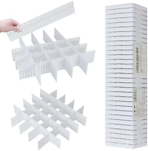 ALBAD Plastic Drawer Dividers Adjustable Drawer Organizer Dividers Separator for Tidying Clutter/Cutlery/Underwear/Socks/Clothes/Dresses/Boxes/Bins in Kitchen Bathroom Bedroom Office by Albad