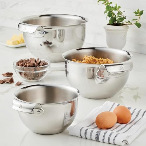 Hestan Provisions – 3-Piece Stainless Steel Mixing Bowl Set – 1.5qt, 3qt, and 4.75qt, Nesting Design - Image 3