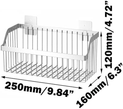 SUS304 Stainless Steel Hanging Storage Baskets Organizer Wall Mount, Metal Wire Storage Bin Rack for Kitchen Bathroom Shower Spice Shelf,L 9.84 Inch - Image 2