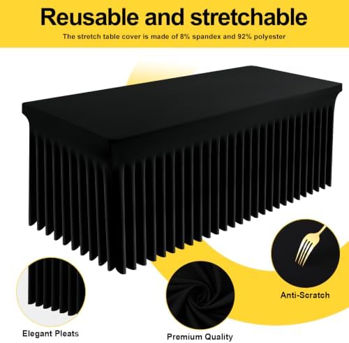 Smiry Spandex Elastic Fitted Table Cloth Skirt for 6FT Rectangle Table - Image 2