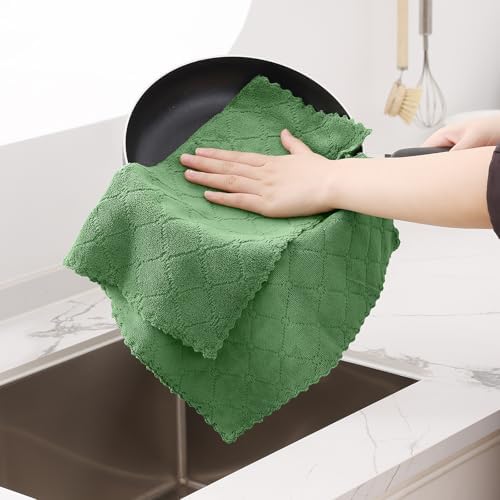 Homaxy 12 Pack Super Soft Absorbent Dish Towels, 13" x 19", Grass Green - Image 4