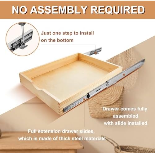 Sintuff 4 Pack Wooden Pull out Tray Cabinet Organizer, 18'' X 21'' - Image 4