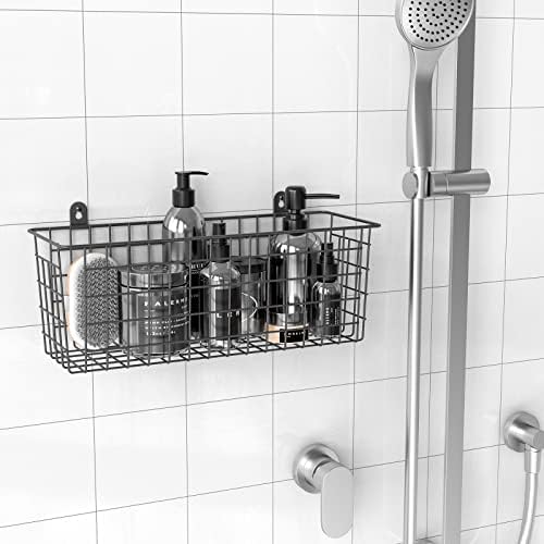 MaraFansie [Extra Large] Wire Basket 2-Pack Hanging Wall Organizer Cabinet Storage Basket Wall Mounted Shelves Rustic Farmhouse Decor for Home Kitchen Bathroom, BLACK - Image 3