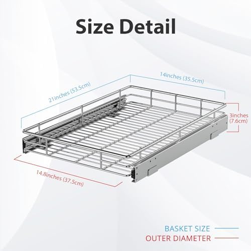 Pull Out Cabinet Organizer, 14.8” Slide Out Kitchen Organizers Storage - Image 5