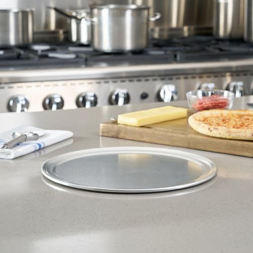 Restaurantware 13 Inch Aluminum Pizza Pan 1 Count Wide Rim Silver Pizza Pan, Heat Conductive Round Pizza Tray, Lightweight Corrosion-Resistant Serving Tray For Restaurant Or Home Use - Image 3