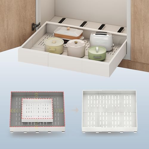 Fokyfok Pull Out Cabinet Organizer,23"-31"W,17"-24"D,Expandable,Adhesive by Fokyfok