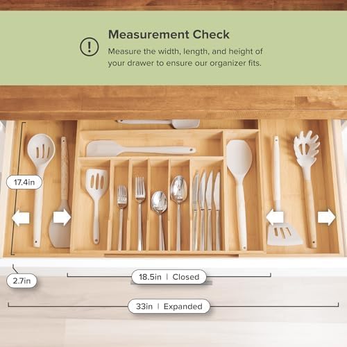 KitchenEdge Silverware & Utensil Organizer Bundle, 18-33in & 16-28in - Image 2