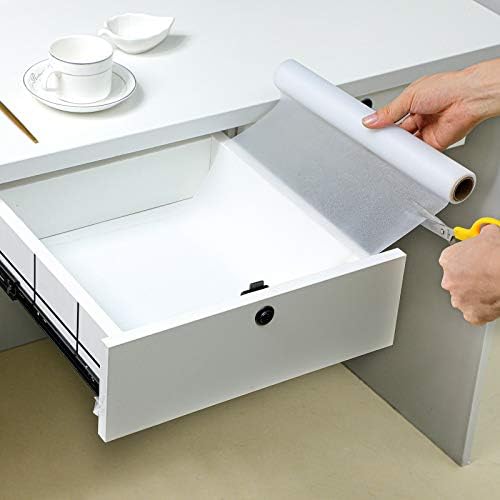 Shelf Liner Silicone Shelf Liners for Kitchen Cabinets Non-Adhesive Non-Slip Waterproof Cabinet Liner Drawer Liner Refrigerator Liners 17.5 Inch x 20 FT (Translucent-White) - Image 3