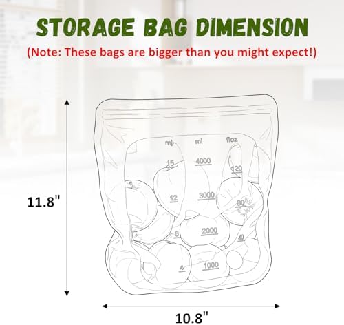 Reusable Premium Silicone Food Storage Gallon Bag 135oz,XXL - 2 PCS Food Storage Bag,Freezer Container,Sous Vide,Kitchen Organization,And Meal Prep Bags Microwave,Dishwasher,Oven Safe, BPA Free - Image 2