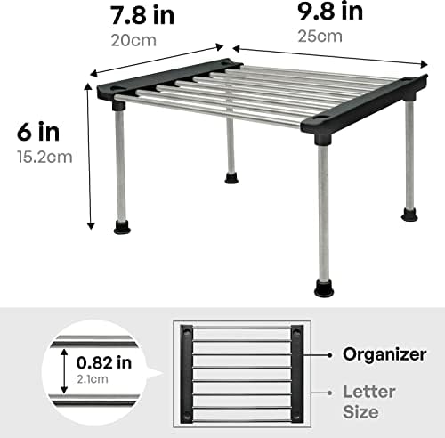 carrotez Set of 2 Stackable Cabinet Organizer Shelf 9.8 x 7.8 x 6.1 Black - Image 3