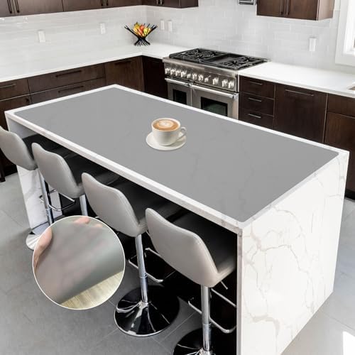 Silicone Mats for Kitchen Counter, 47.3"x23.6"(120cmx60cm) Large Heat Resistant Mat Kitchen Island Waterproof 2MM Thick Countertop Protector Mat Nons-slip Extra Large Counter Mat, Translucent Gray by WelcometoULTIBE