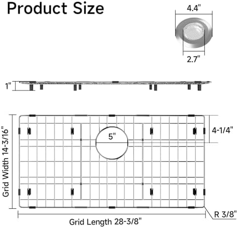 Stainless Steel Sink Protectors for Kitchen Sink, 28-3/8’’ x 14-3/16’’ - Image 2