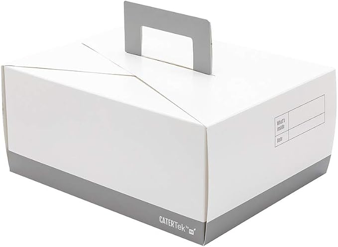 Restaurantware Rectangle White And Gray Paper Take Out Container, 100 Pack - Image 2