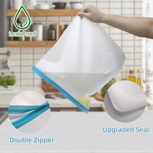 12 Pcs 2 Gallon Reusable Food Storage Freezer Bags, Large Capacity, BPA Free Reusable Food Pouches, Used For Home Food Storage And Camping (Multicolor 12 Pack) - Image 4