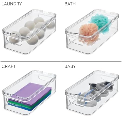 iDesign Stackable Fridge Organizer Bins with Lids for Fresh Produce - Set of 3 - Clear - Image 4
