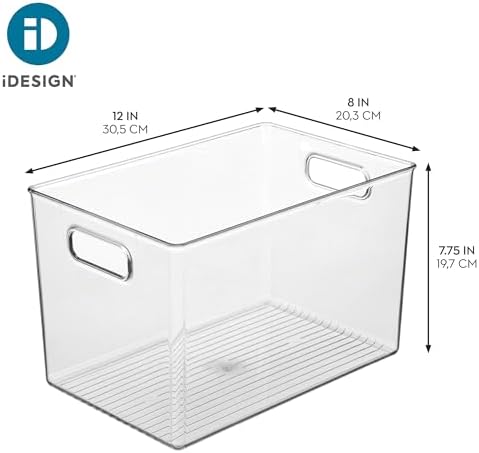 iDesign Storage Bins with Handles, Set of 4, Clear - Image 4