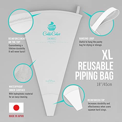 Professional Icing Tips Set (31pcs): Reusable Pastry Bag + 26 Extra Large Piping Tips + 3 couplers, for Decorating Cupcakes, Cakes & Churros - Piping Nozzles Kit Made in Korea & Japan - Image 4