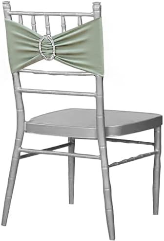 Sage Green Chair Sashes 100 Pack, Spandex Chair Bands for Wedding Decor, Sage Green Chair Bows for Party Birthday Event Decorations - Image 6