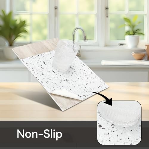 FIFTY FEET 18"x96" Non-Adhesive Shelf Liner for Kitchen Cabinets and Drawers, Washable Non-Slip PVC Cabinet Liner (Rock)(1 Roll) - Image 2