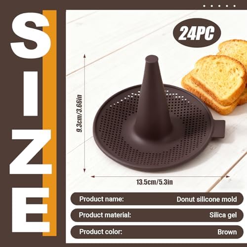 Donut Pan For Baking, Brown Bagel Molds, Pastry Molds For Baking Bagel, Doughnut, Cakes - Send Goods From Local Warehouse (24 PC) - Image 2