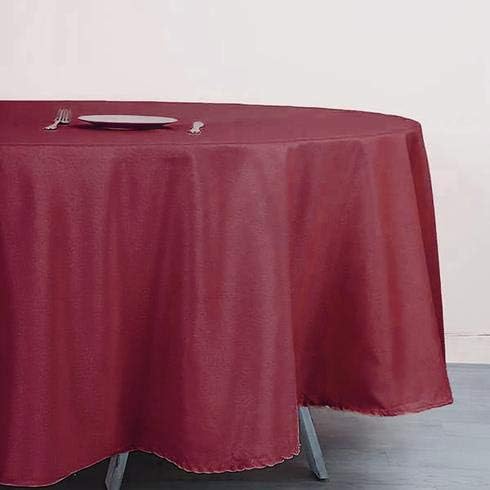 Balsa Circle 6 pcs 108 inch Burgundy Round Polyester Tablecloths Fabric Table Cover Linens for Wedding Party Banquet Reception Events Kitchen Dining - Image 6