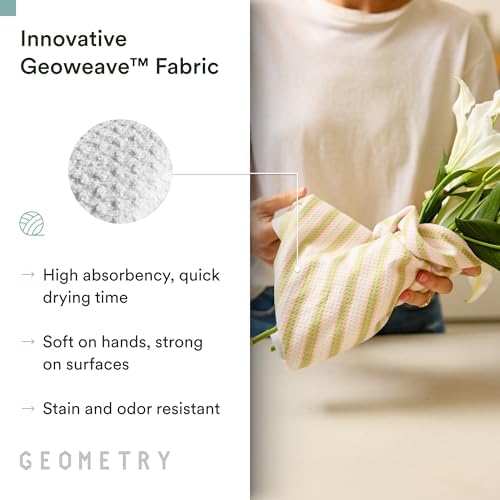 GEOMETRY Tea Towels – Spring & Summer Collection – Quick-Dry, Ultra-Absorbent, Reusable Microfiber Kitchen Towels for Drying & Cleaning - Meadowlight - 3 Pack - Image 4