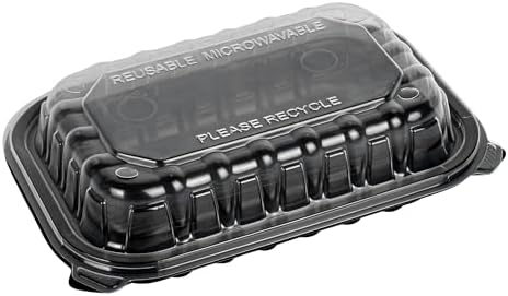 Restaurantware 24 oz Black Plastic Clamshell Container, 50 Pack - Image 2