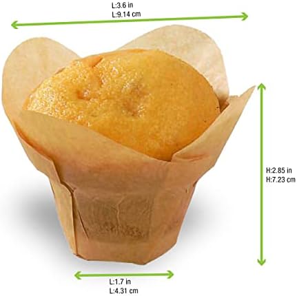 PacknWood -209CPSL3M paper muffin liners,parchment paper cupcake liners tulip, (4 oz, 3.1" x 1.5") -Case of 1000 - Image 5