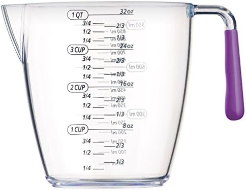 Colourworks Measuring Jug Set, 3-Piece Plastic Measuring Jug with 200, 400 and 900ml Jugs, Purple - Image 5